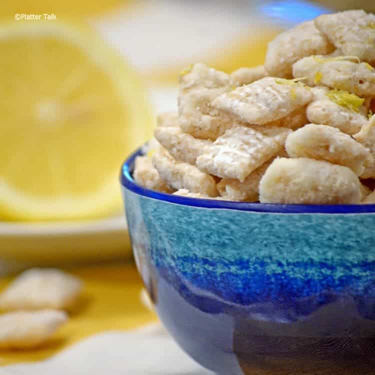 A bowl of lemon crunch buddies.