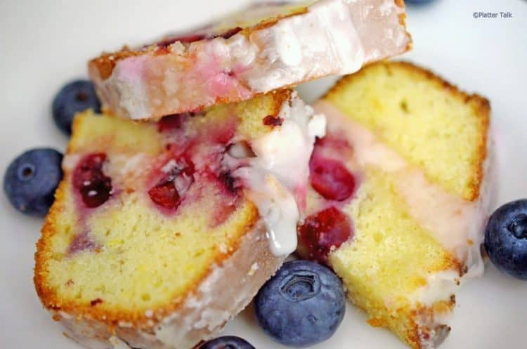 slices of blueberry lemon bread.