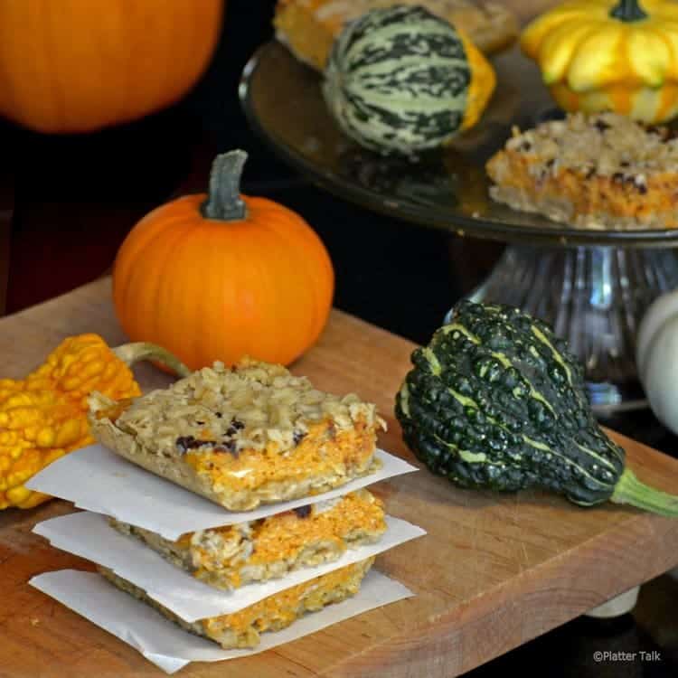 pumpkin bars on a plate