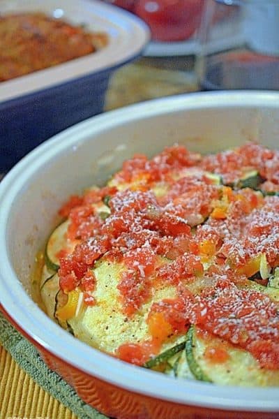 Zucchini Cheese and Salsa Bake