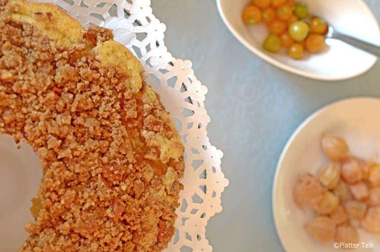 A plate of cake on a table