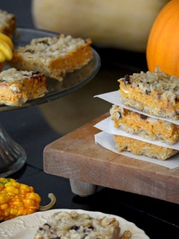 a close up of dessert bars