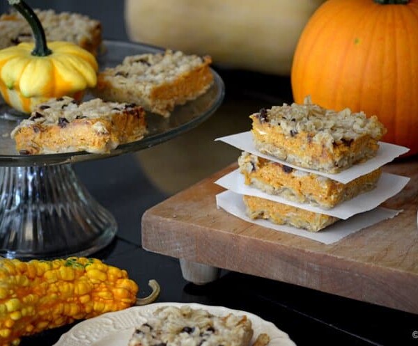 a close up of dessert bars