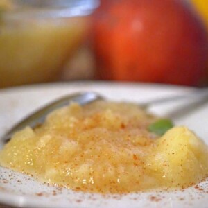 A close up of applesauce