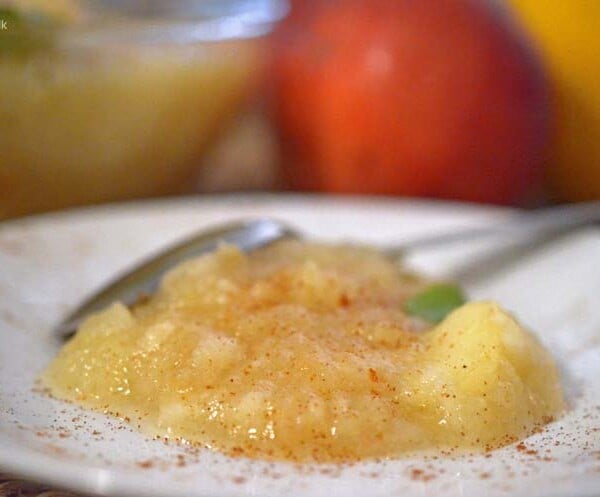 A close up of applesauce