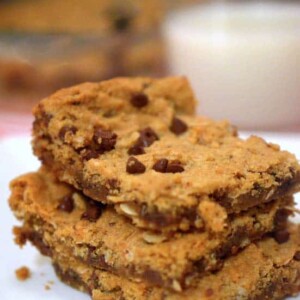 A stack of dessert bars.