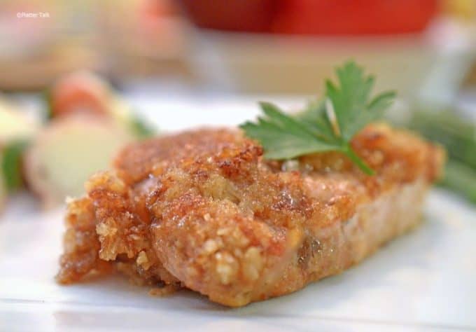 A close up of a plate of food, with Pork