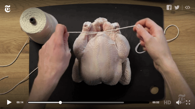 Vidoe of how to truss a chicken