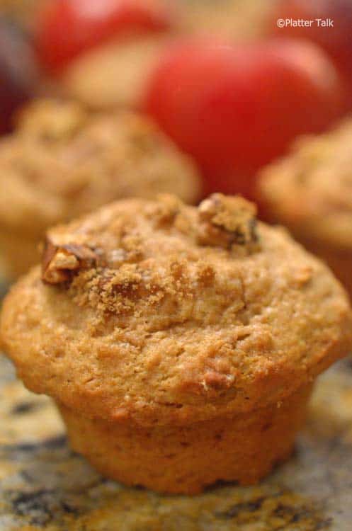 A close-up of a muffin.