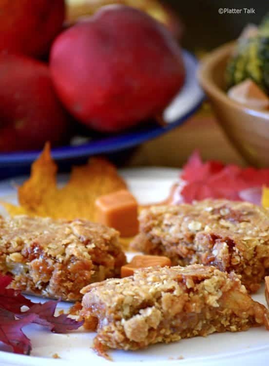 A close up of a plate of food, with Apple