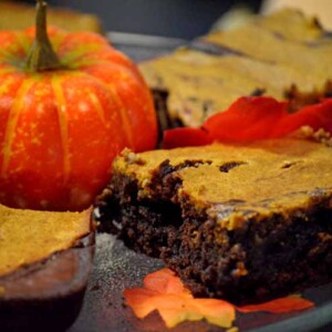 A close-up of a brownie.