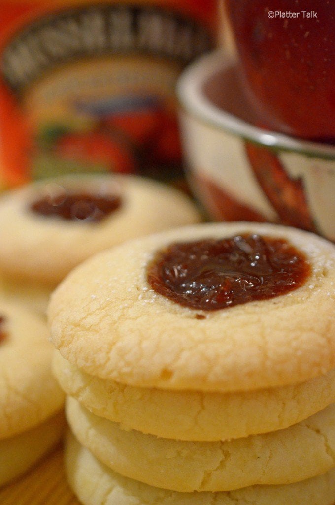 A close up of food, with Cookies and Apple butter