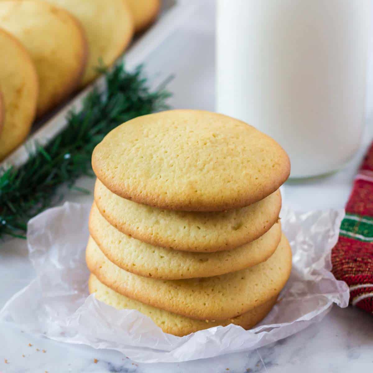 A stack of sugar cookies A stack of Amish sugar cookies.