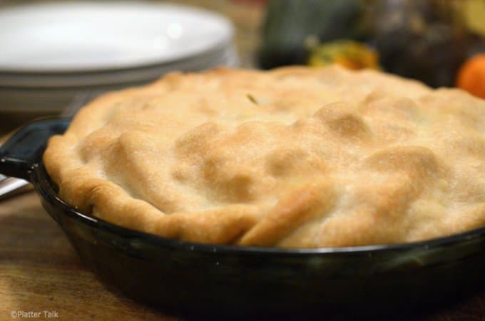 A close up of a Pot pie