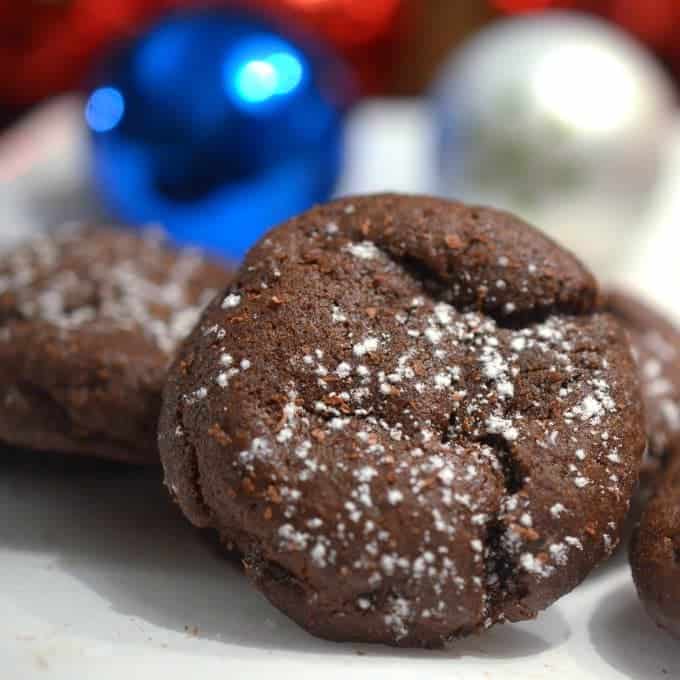 A close up of a cookie