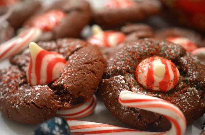 A close up of chocolate cookies