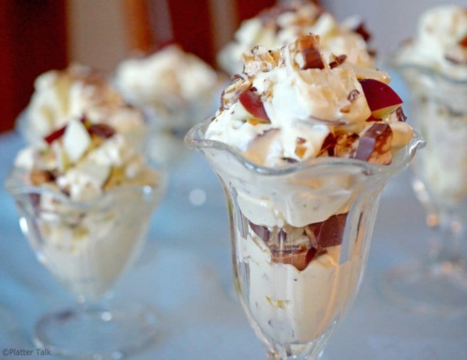 A close up of a dessert salad