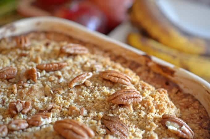 A close up of a banana cake