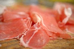 A close up of Prosciutto