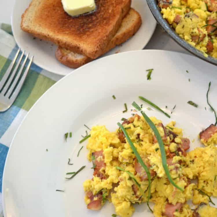 Green Eggs and Ham (Ham and Egg Scramble with Chives) - Platter Talk