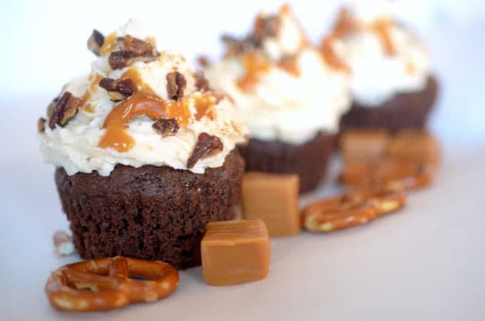 chocolate caramel cupcakes.