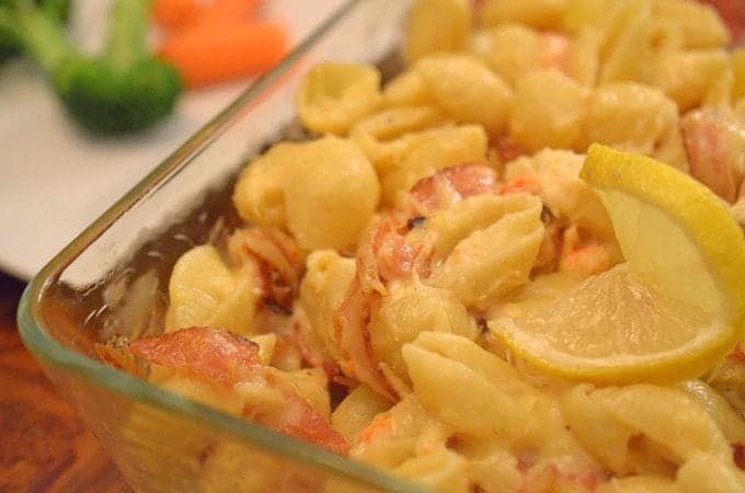Smoked Gouda with Crab and Bacon Mac 'n Cheese.