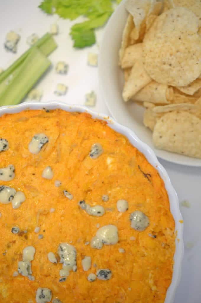 Buffalo Chicken WIng Dip taste great with blue cheese.