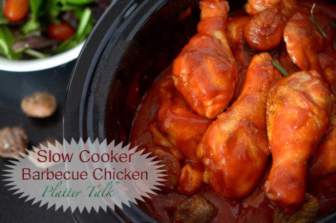 Barbecue chicken in a slow cooker.