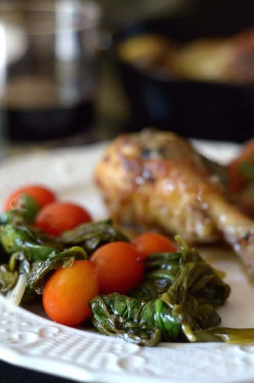 a plate of roasted spinach