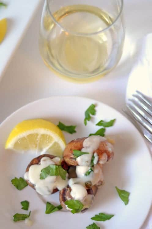 Portabella Buttons in Lemon Caper Sauce Lemon Caper Portabella Buttons