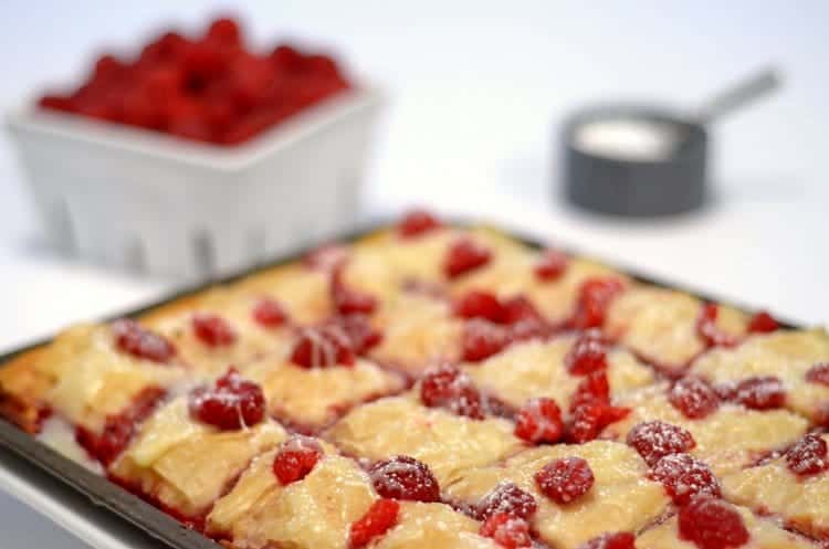 A tray of Raspberry Brownie Baklava. 