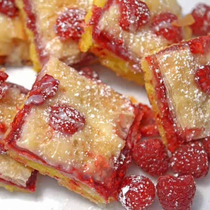 A close up of Raspberry Brownie Baklava.