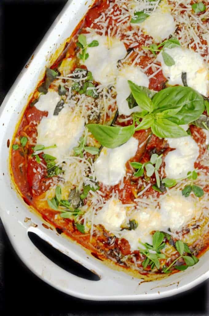 A dish of zucchini lasagna.