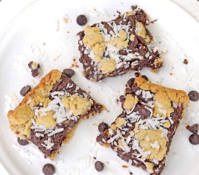 A close up of chocolate dessert bars.