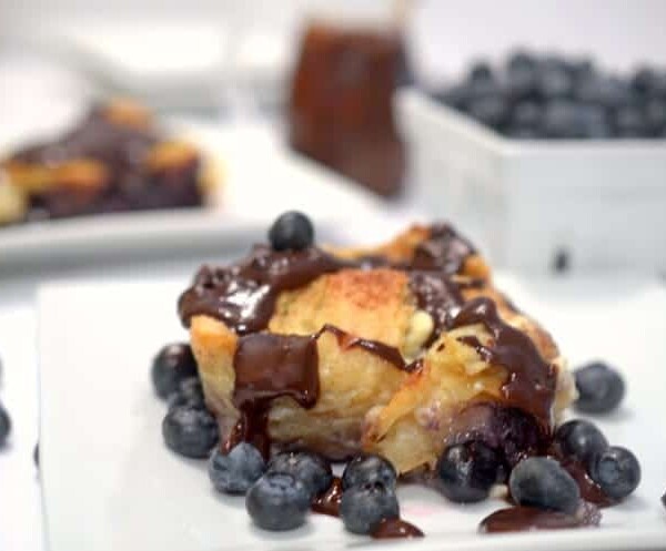 A close up of dessert on a plate.