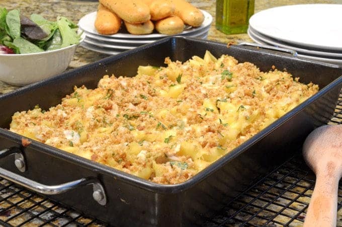 A tray of chicken and shells.