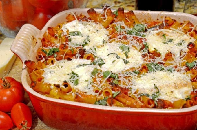 a casserole of pasta and cheese