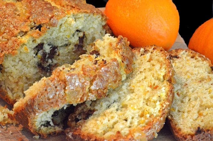 A close up of orange bread
