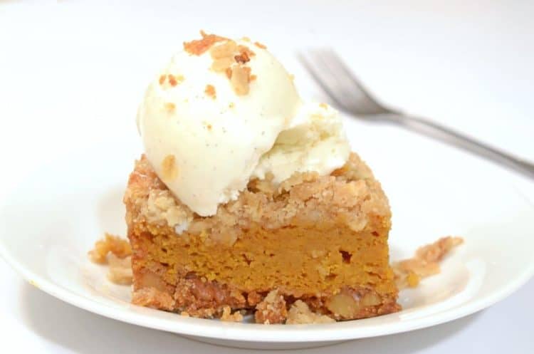 a piece of pumpkin cake on a plate