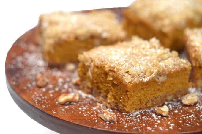 pumpkin bars on a plate