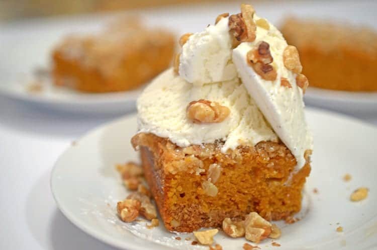 a pumpkin bar on a plate.