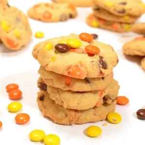 Reeses Pieces Peanut Butter Cookies Recipe from Platter Talk