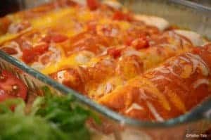 A close up of enchiladas