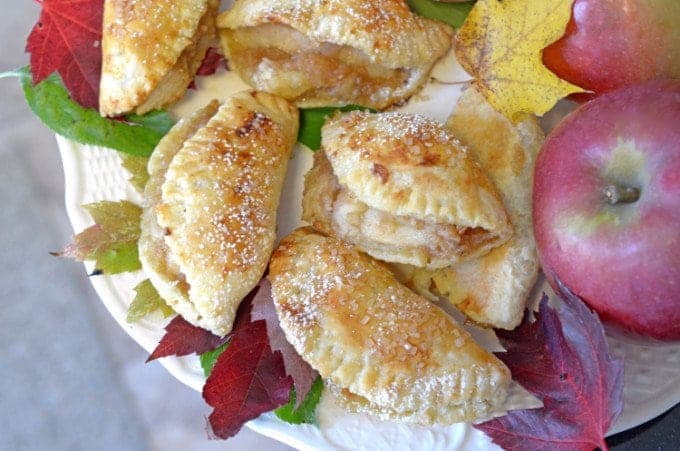 A close up of food, with Apple and Pastry