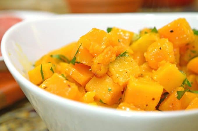 A bowl with Butternut squash