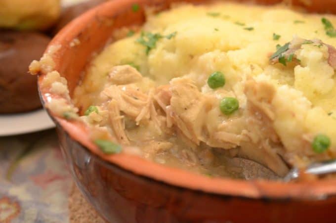 A close up of a plate of food, with Pie