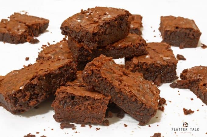 A pile of chocolate brownies