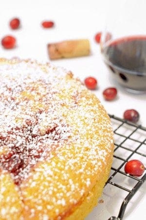 a close up of cranberry cake