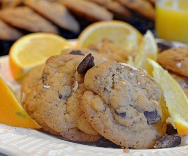 a close up of cookies and lemons