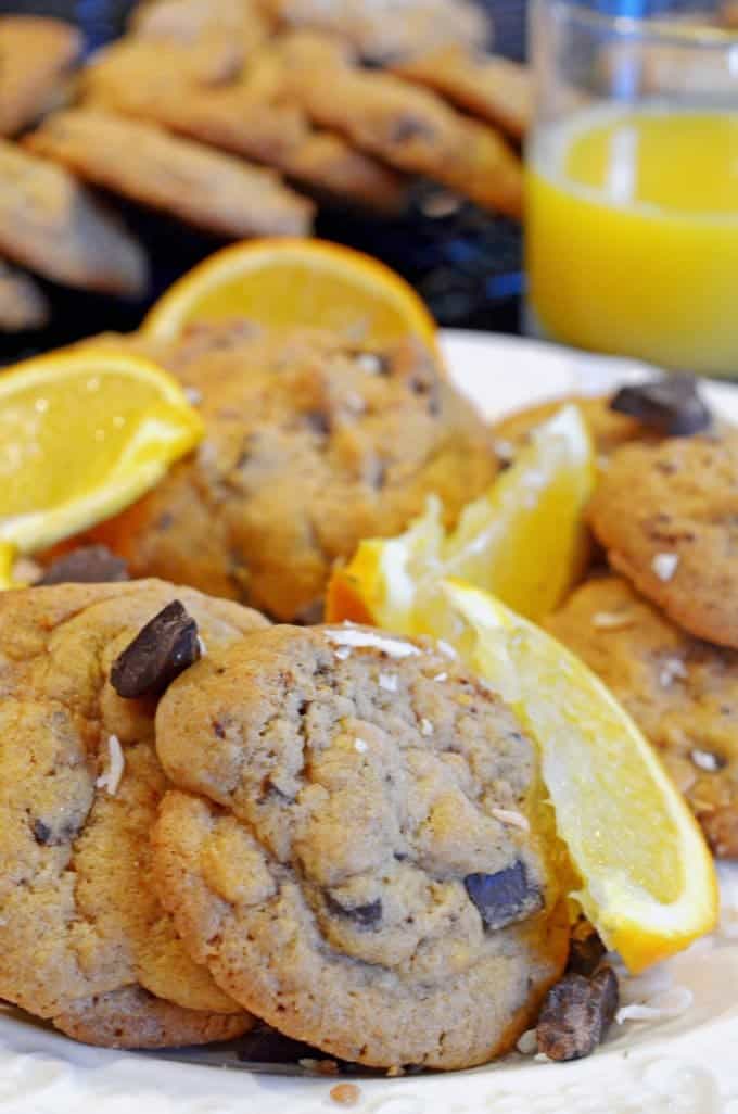 A plate of food, with Cookies and Orange